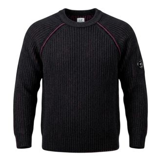C.P. Company Pullover in lana e pile bicolore - - Knitwear - Uomo - Nero - XL