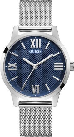 Guess Zilver Roestvrij Stalen Analoge Kwarts Horloge - Heren - Accessoires - Grijs - Maat: ONE Size