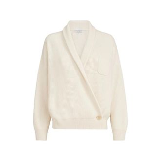 Brunello Cucinelli Ribbed-knit Wrap-style Sweater