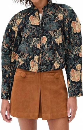 Ulla Johnson Lavinia Silk Quilted Bomber Jacket In Nuit