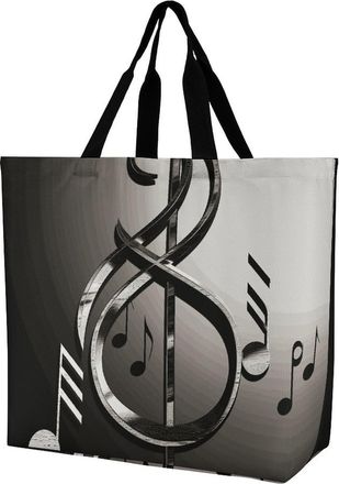 Generic Music Symbol Handbag Waterproof Tote Bag Reusable Shopping Bags For Work Casual Travel