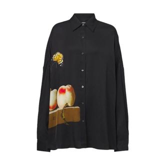 Dries Van Noten Casia Shirt - Dames - Blouses & Shirts - Zwart - Maat: M Satijn