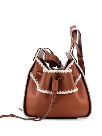 Loewe Hammock Bag Leather with Crochet Detail Small shoulder bag - Brown