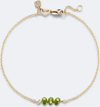 Sydney Evan Martini Olives 14kt gold bracelet with sapphires