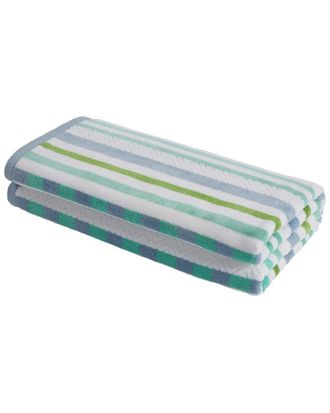 Superior Striped Oversized 2pc Beach Cotton Towel Set