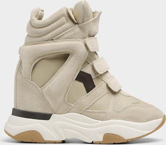 Isabel Marant Womens Balskee leather and suede platform sneakers Women