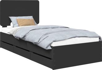 vidaXL Estructura De Cama Negro 75 X 190 Cm Madera Ingenieril Vidaxl