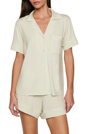 Eberjey Gisele Relaxed Short Pajamas in Seafoam/Ivory at Nordstrom, Size X-Small