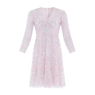 Needle & Thread Sequin Mini Jurk - Dames - Feestkleedjes - Roze - XS - Polyester - Kleedjes