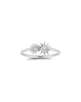 Ember Fine Jewelry 14K 0.05 Ct. Tw. Diamond Flower Ring