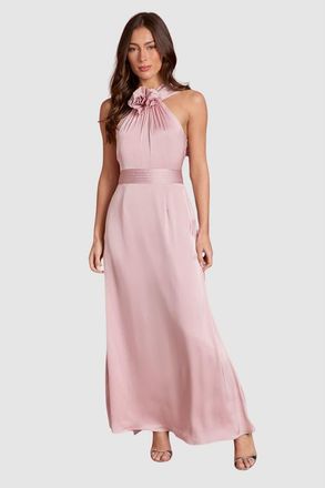 Coast Corsage Satin Maxi Dress in Pink at Nordstrom, Size 10