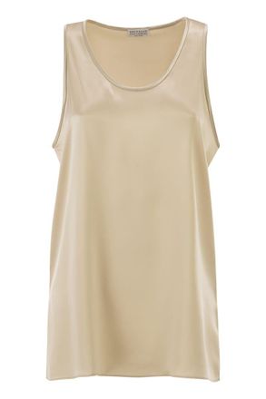 Brunello Cucinelli Satin Scoop-hals Top