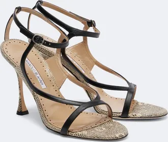 Manolo Blahnik Tibula snake-effect leather sandals