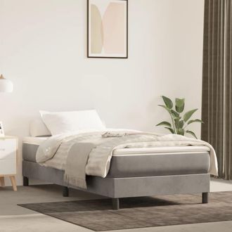 vidaXL Vidaxl - Colch&oacute;n De Muelles Ensacados Terciopelo Gris Claro 80x200x20 Cm