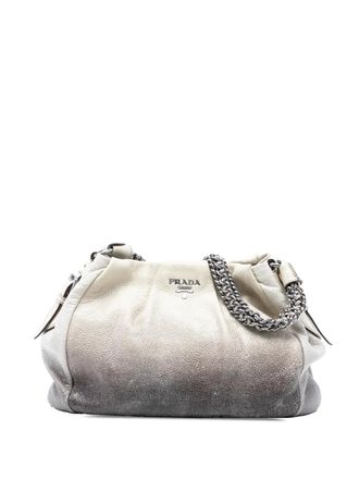 Prada 2000-2025 Cervo Ombre Antik Chain shoulder bag - White