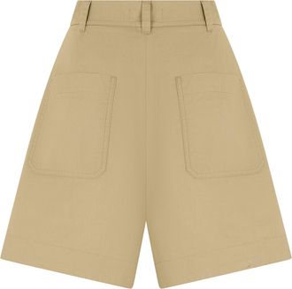 Max Mara Womens Cotton Bermuda Shorts Olive Green