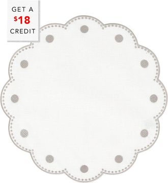 Vietri Vietri Set Of 4 Tessuti Round Placemats With Natural Dots With $18 Credit