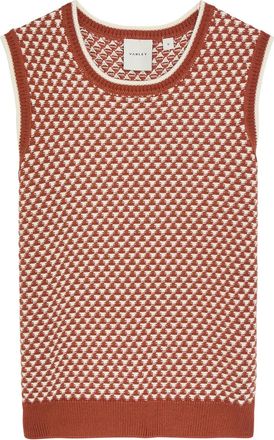 Varley Jenson Patterned Cotton-knit Tank - Bronze - Xxs (UK4 / Xxs)