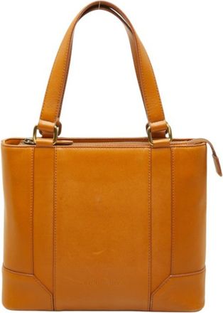 Burberry Camel Leather Shoulder Bag Tote Bag (Pre-Owned)
