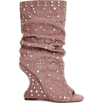 Azalea Wang Naomani Wedge Bootie in Pink at Nordstrom, Size 7.5