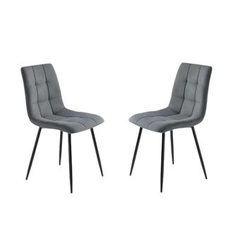 MondoViro Juego de 4 sillas de tela antracita cm 45x53 88h