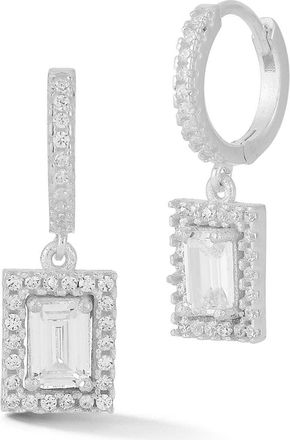 Glaze Jewelry Cubic Zirconia Drop Huggie Hoop Earrings in Silver at Nordstrom Rack