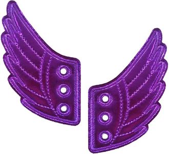 Bonarty 2pcs Women Mens Shoes Angel Wings Charm Wings For Sneakers Shoes Decorations - Purple, 12.2x7x0.2cm