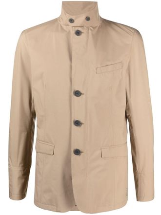 Herno single-breasted jacket - men - Polyester/Polyamide/Spandex/Elastane/Polytetrafluoroethylene (PTFE) - 48 - Neutrals
