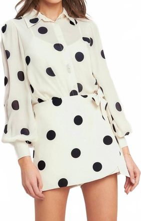 Flying Tomato A Printed Woven Skort In Ivory Black