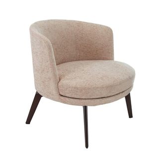 Angel Cerd&aacute; Cream Fabric Armchair with Brown Metal Legs