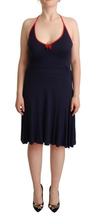 Roccobarocco Sleeveless Halter Sheath Midi Womens Dress
