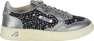 Autry Glitter Leren Sneakers Medalist Stijl - Dames - Sneakers - Veelkleurig - 36 EU - Katoen - Schoenen