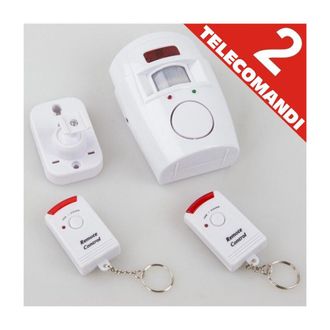 Trade Shop Trade Shop - Alarma Con Sensor Infrarrojo 2 Controles Remotos 105 Db Radio 6 Metros Casa De Oficina