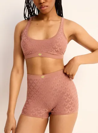 adidas Womens Embossed logo high-rise boxer brief Nylon & polyester