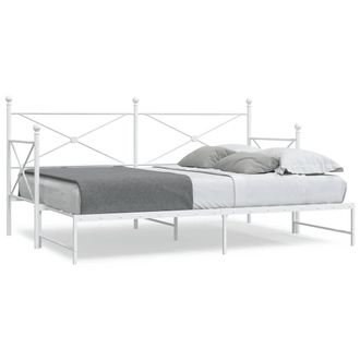 Berkfield Home Daybed with Trundle without Mattress White 75x190 cm Steel