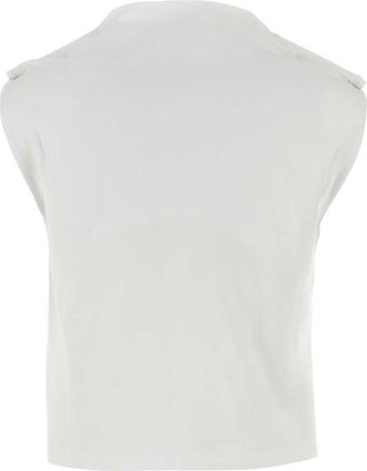 ARMARIUM Womens Glenda Tank Top White Cotton Elastane Sweater