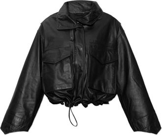 AllSaints Clay Leren Jas - Dames - Leren en Su&egrave;de Jassen - Zwart - L - Leer - Jassen