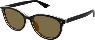 Gucci Brown Oval Ladies Sunglasses GG1818SK 003 56
