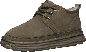 Generic Men winter snow boots with plush warm cotton shoes thickened casual bread short boots (Green,8.5)