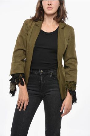 Comme Des Garçons Cotton Blazer with Ruffle Detail size S