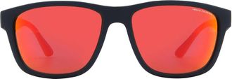 A|X Armani Exchange Dark Violet Mirror Red Square Mens Sunglasses AX4135S 81816Q 59
