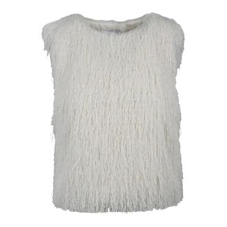 Alpha Studio Top con frange - - Jackets - Donna - Bianco - S