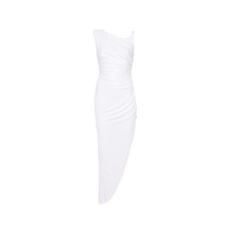 Elisabetta Franchi Party Dresses, female, White, Size: L Dress in cr&ecirc;pe jersey fabric with jewel strap