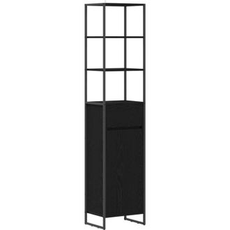 vidaXL Bathroom Cabinet Black Oak 40 x 30 x 180 cm Engineered Wood vidaXL