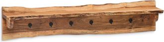 Alaterre Alpine Natural Live Edge Wood 48In Coat Hooks With Shelf
