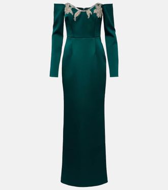 Rebecca Vallance Ellerie embellished off-shoulder gown