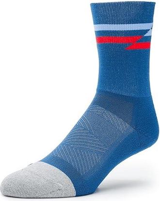 Feetures Elite Light Cushion Mini Crew Crew Cut Socks Shoes Blue Track : MD (US Mens Shoe 6-8.5 - Womens Shoe 7-9.5), Spandex/Nylon