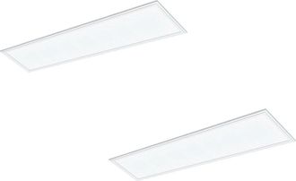 Loops 2 PACK Flush Ceiling Panel Light White Rectangle Tile 40W Built in LED 4000K