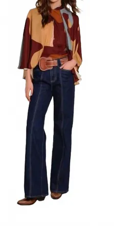 Johanna Ortiz The West Top In Red/camel/yellow/blue