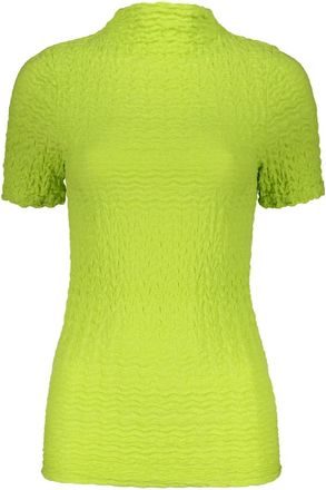 Low Classic Gekreukt Effect Korte Mouw Top - Dames - T-shirts - Groen - XS - Katoen - Tops